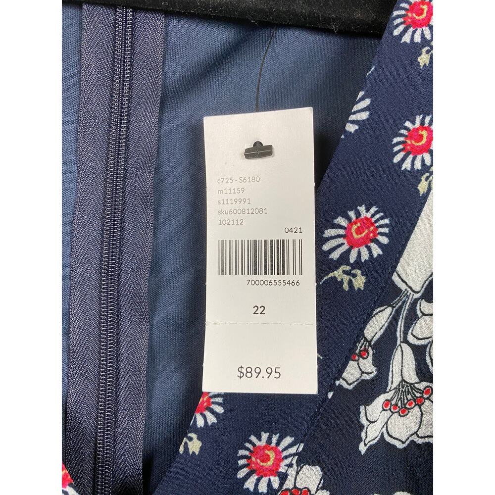 Lane Bryant Navy Blue Floral Chiffon Maxi Dress Sz.22W NWT - Picture 8 of 16